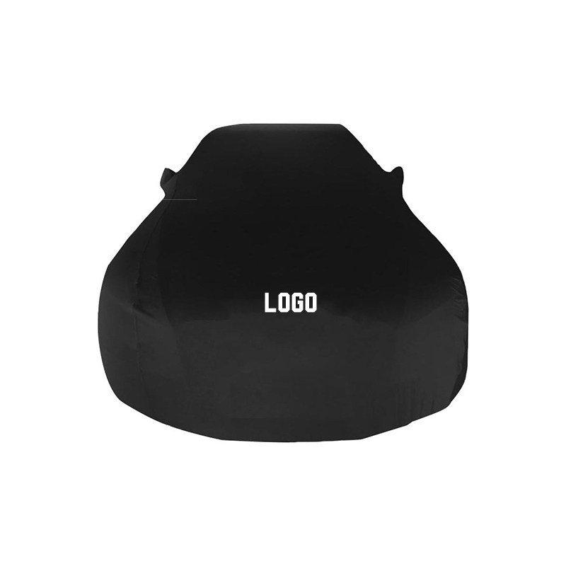 Copertă completă pentru mașină din țesătură elastică neagră cu logo personalizabil