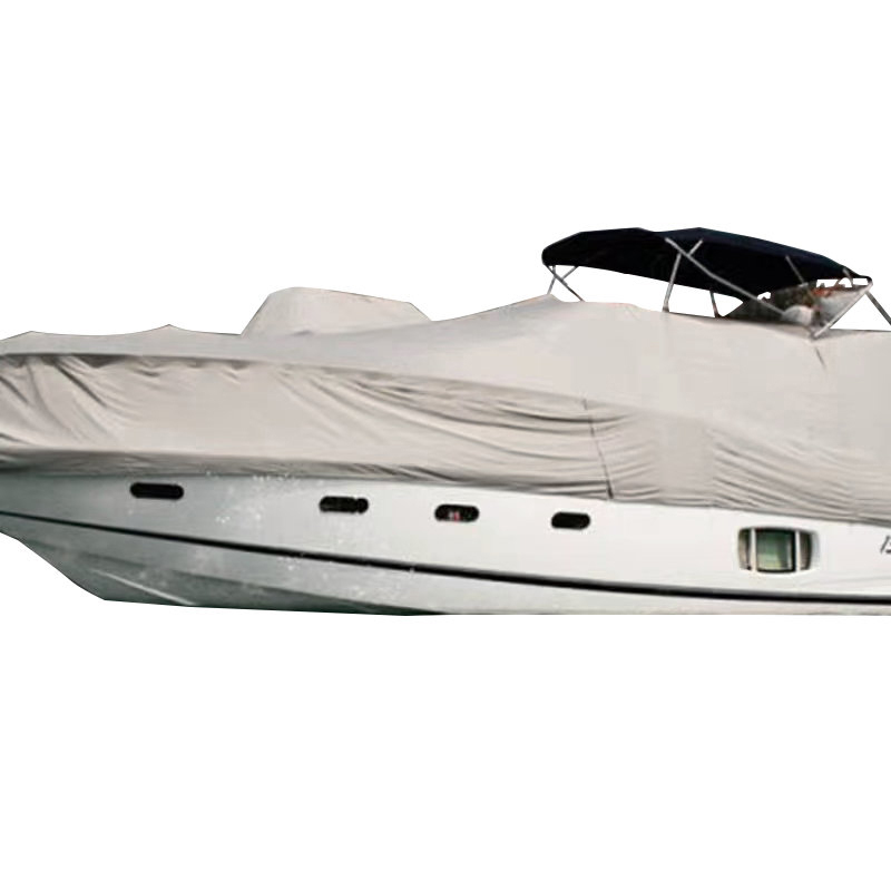 Husă pentru barcă din material Oxford, gri și alb, rezistentă la UV